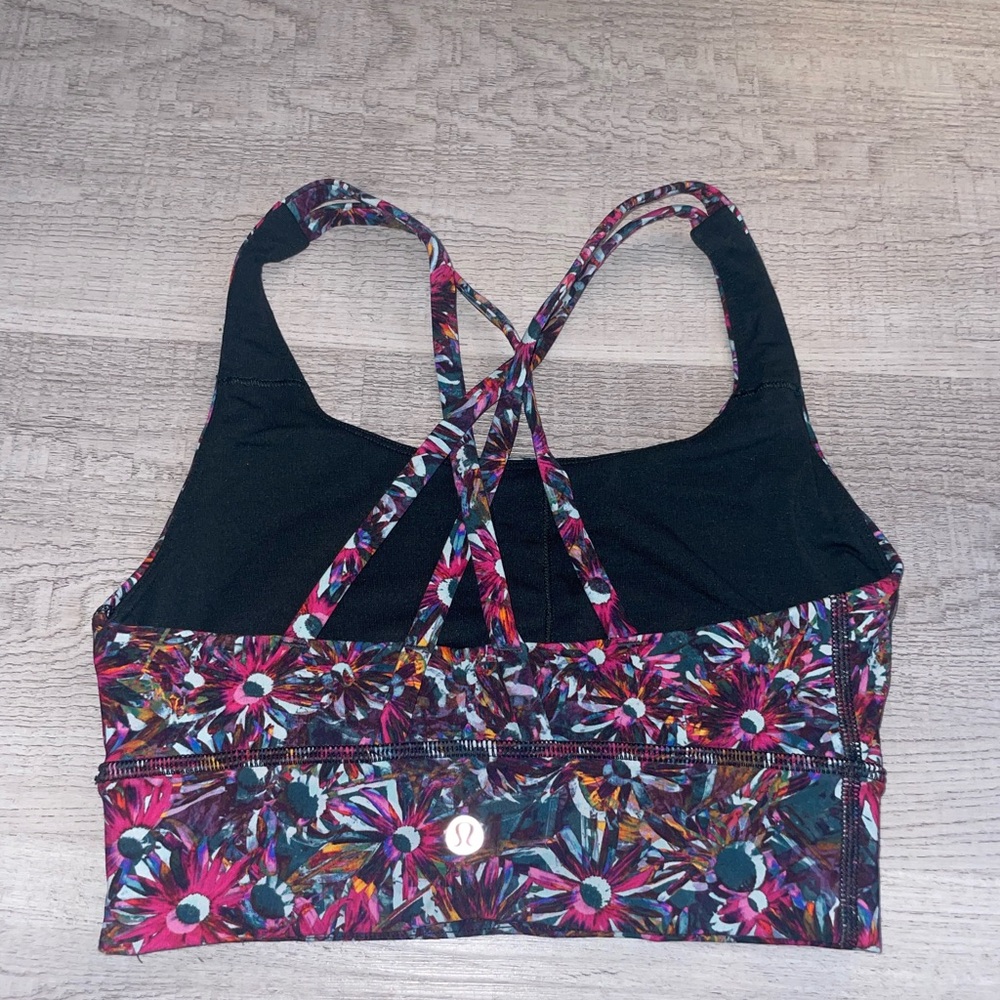 lululemon athletica Women's Floral Sports Bra - Black and Multicolor